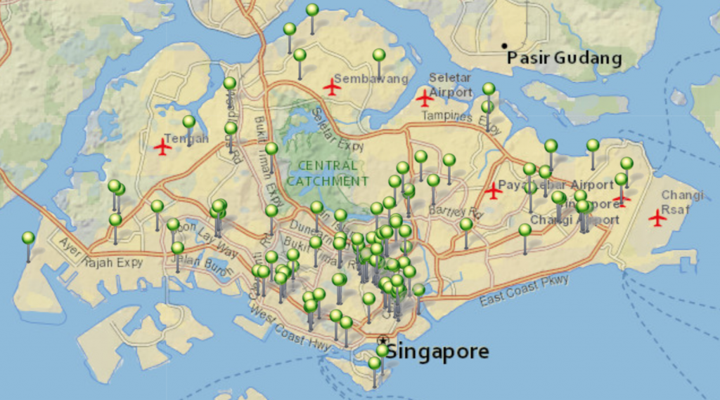 Location of Vertical Greenery in Singapore
