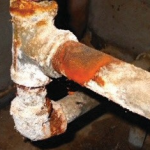 Corroded galvanised piping